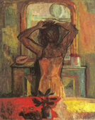 237 femme se coiffant