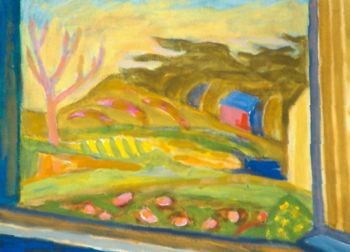 Fen�tre donnant sur un paysage arbor�